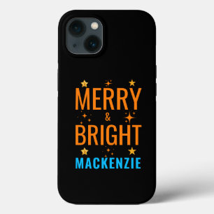 Merry & Bright Moderne Weihnachts Individuelle Nam Case-Mate iPhone Hülle
