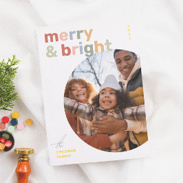 Merry & Bright Modernes, farbenfrohes Weihnachtsfe Folien Feiertagskarte