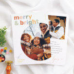 Merry & Bright Modernes, farbenfrohes Weihnachtsfe Folien Feiertagskarte<br><div class="desc">Geben Sie Ihren Weihnachtskarten ein Glanzlicht mit Goldfolie, Silber oder Rose! Mit dieser lebendigen Weihnachtskarte "Merry & Bright" aus dem Foto lassen Sie Ihren Urlaubssgrüße einen Glanz Farbe und Freude bereiten. Die Vorderseite ist mit kühnen Sans-Serif-Schriftzeichen in niedlichen Pastelltönen gestaltet. Ein rundes Foto aus der Familie sorgt für eine unterhaltsame,...</div>