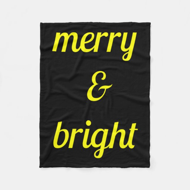 Merry Bright Navy Blue Yellow Gift  Fleecedecke (Vorderseite)