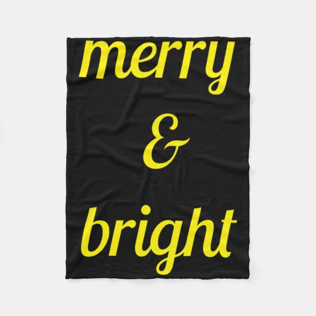 Merry Bright Navy Blue Yellow Gift T Shirt  Fleecedecke (Vorderseite)