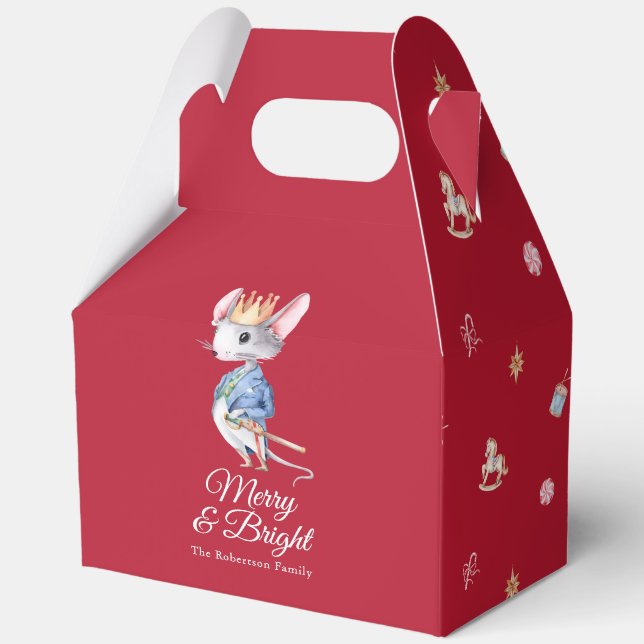 Merry & Bright Nussknacker-Maus-Geschenkbox Geschenkschachtel (Vorderseite)