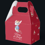 Merry & Bright Nutcracker Mouse Favor Box Geschenkschachtel<br><div class="desc">Add a touch of nostalgic charm to your holiday celebrations with this elegant Christmas favor box. Featuring a watercolor nutcracker mouse on a rich red background with the festive phrase “Merry & Bright, ” it brings warmth and whimsy to your holiday table. Perfect for party favors, small gifts, or festive...</div>