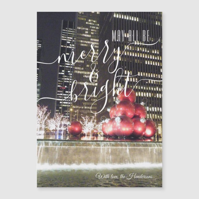 Merry & Bright | NYC Christmas Lights Fotografie Magnetkarte (Vorderseite)