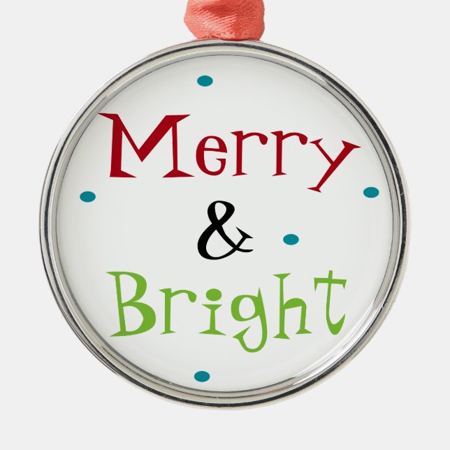 Merry & Bright Ornament Aus Metall (Vorne)