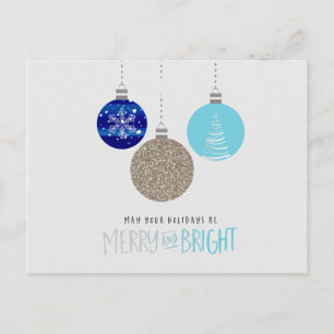 Merry & Bright Ornaments Urlaub Winter Postkarte