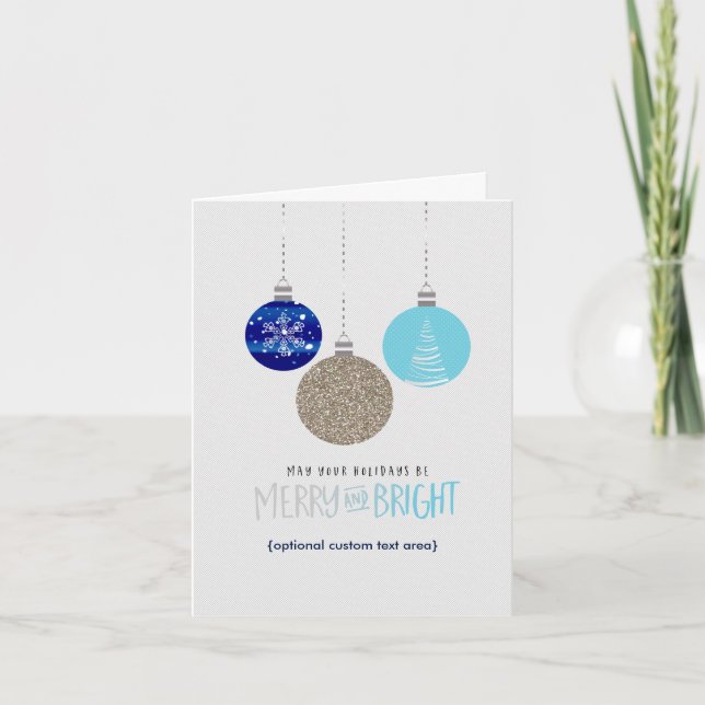 Merry & Bright Ornaments Urlaubskarte Feiertagskarte (Vorderseite)