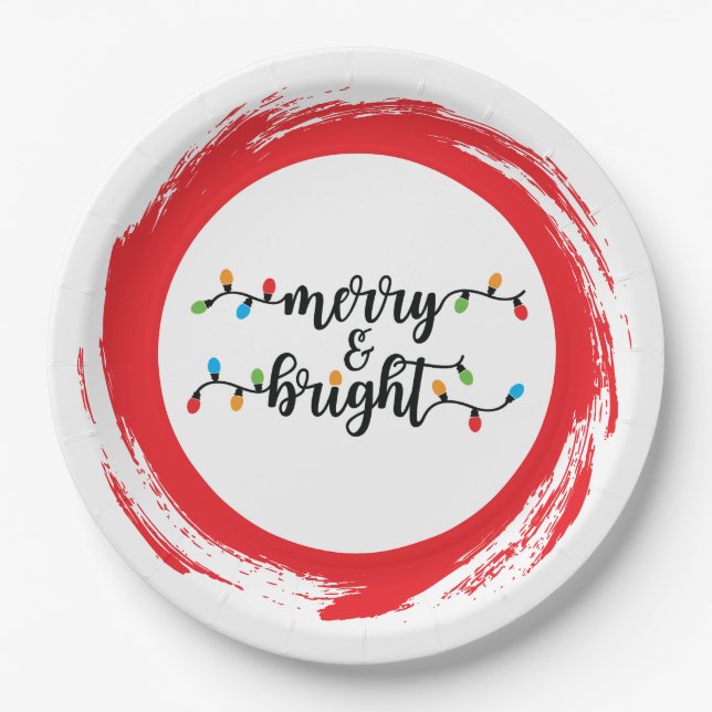 Merry & Bright Pappteller (Vorderseite)