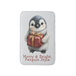 Merry & Bright Penguin Weihnachten Badematte