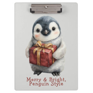 Merry & Bright Penguin Weihnachten Klemmbrett