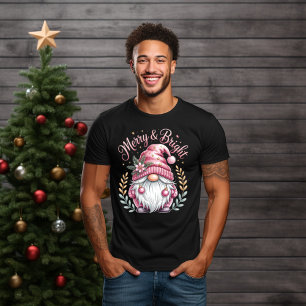 Merry & Bright Pink Weihnachtsgenom T-Shirt