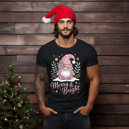 Merry & Bright Pink Weihnachtsgenom T-Shirt
