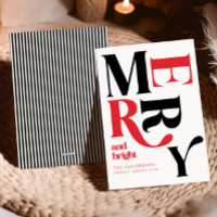 Merry & Bright Red & Black Retro Weihnachten
