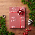 Merry & Bright Red Christmas Holiday Geschenkpapier<br><div class="desc">Rot und weiß "Fröhliche und helle" Produkte für die Freude in dieser Ferienzeit.</div>