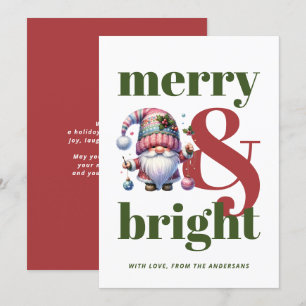 Merry & Bright Red Green Gnome Weihnachten außerha