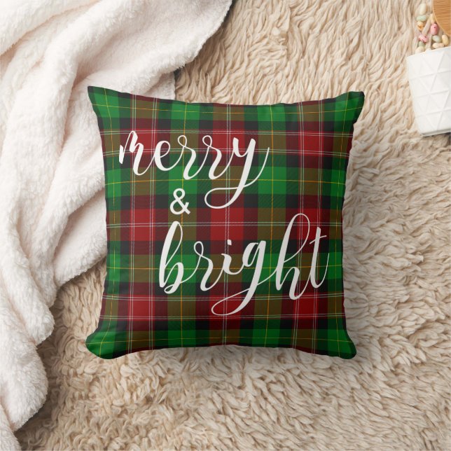 Merry & Bright Red Green Kariert Tartan Kissen (Decke)