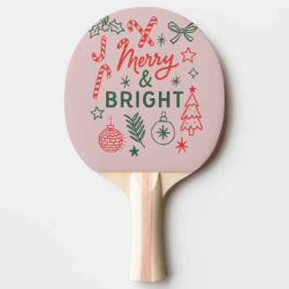 Merry & Bright Retro Christmas Stocking | Festive  Tischtennis Schläger