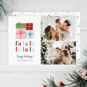 Merry & Bright Retro Family Urlaubskarte Feiertagskarte