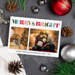 Merry & Bright Retro farbenfroh 2 Foto Weihnachten<br><div class="desc">Feiern Sie die Saison stilvoll mit unserer "Merry & Bright Retro Colorful Two Foto Weihnachtskarte". Diese lebendige Karte erfasst das Wesen der Freude und Fröhlichkeit mit einem schönen Retro-Flair. Teilen Sie Ihre festlichen Momente in voller Farbe und schaffen Sie einen personalisierten Gruß, der Wärme ausstrahlt und Ihren Urlaubswünschen eine spielerische...</div>