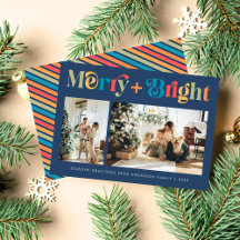 Merry & Bright Retro farbenfroh 2 Foto Weihnachten