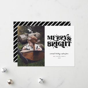 Merry & Bright Retro Foto Feiertagskarte