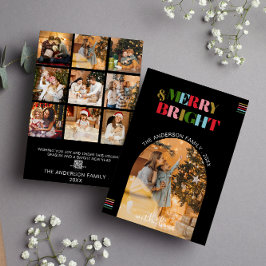 Merry & Bright Retro Fotos Weihnachtskarte Feiertagskarte