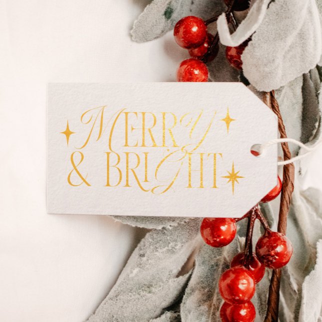 Merry & Bright Retro Stars Geschenkanhänger (Von Creator hochgeladen)