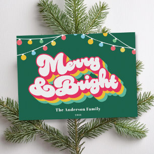 Merry & Bright Retro Weihnachten außerhalb des Fot
