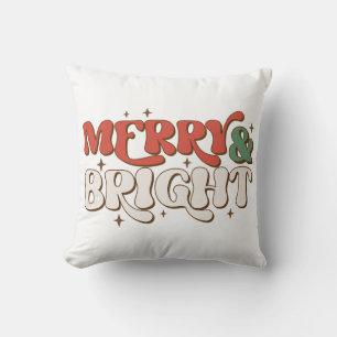Merry & Bright Retro Weihnachten Kissen