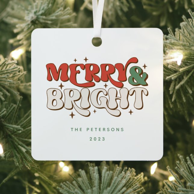 Merry & Bright Retro Weihnachten Ornament Aus Metall (InSitu)