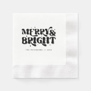 Merry & Bright Retro Weihnachts-Party Serviette