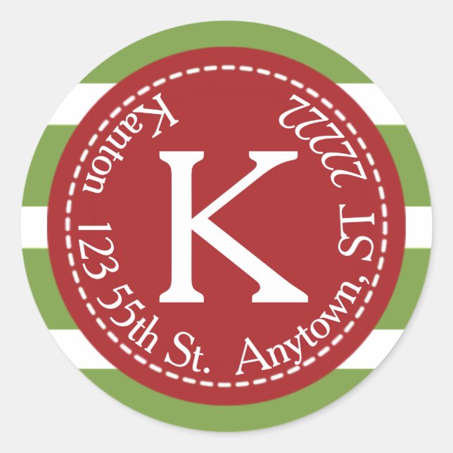 Merry & Bright Rücksendeadresse Runder Aufkleber (Vorderseite)