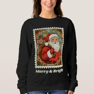 Merry & Bright Santa Claus Weihnachtspostpostage-B Sweatshirt
