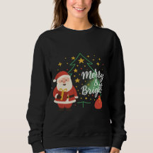 Merry & Bright Santa Weihnachtsbaum Sweatshirt Ges