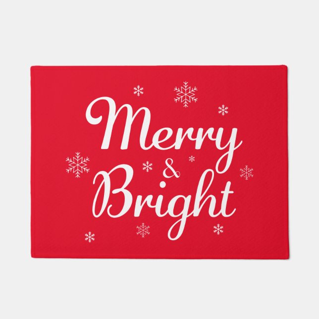 Merry & Bright Schneeflocken Fußmatte (Vorderseite)