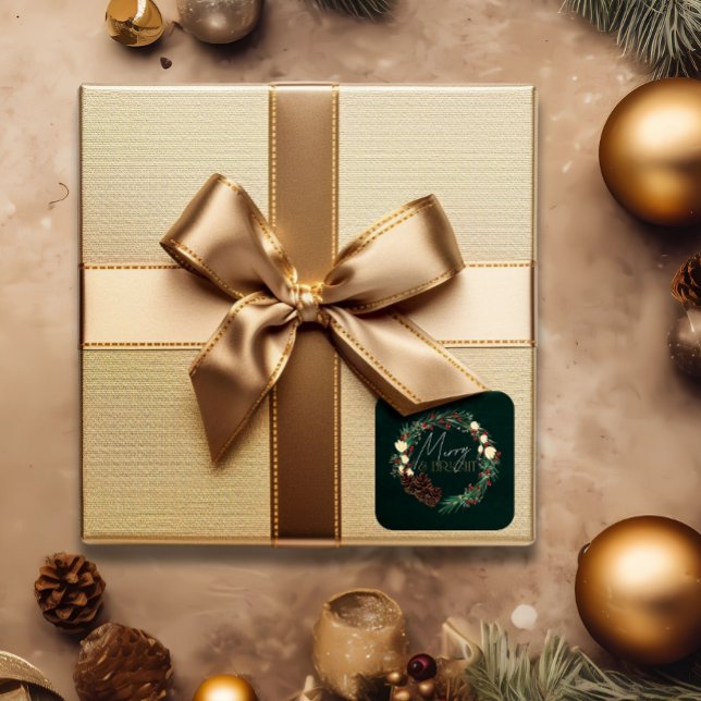 Merry & Bright Seasonal Square Sticker (Von Creator hochgeladen)