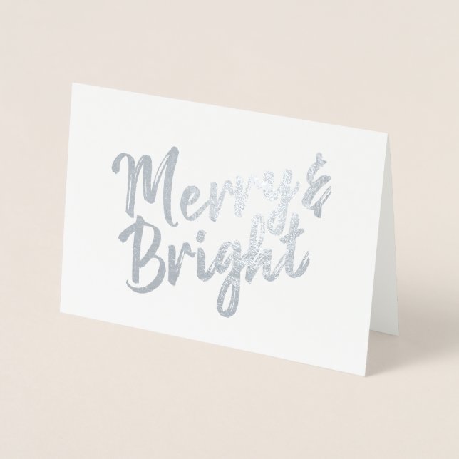 Merry & Bright-Skriptdesign Folienkarte (Vorderseite)