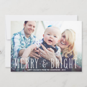 MERRY & BRIGHT SNOWFALL FERIENFOTOKARTE FEIERTAGSKARTE
