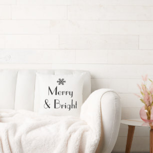 Merry & Bright Snowflake Minimalistisch modern Kissen