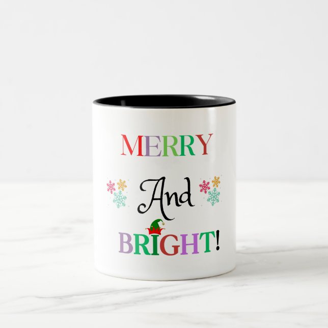Merry & Bright : Steigen Sie Ihre Sippen mit festl Zweifarbige Tasse (Mittel)