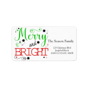Merry & Bright Sterne Ferienlabel Adressaufkleber