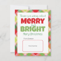 Merry & Bright Teachers Vielen Dank für Ihre Gesch