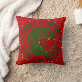 Merry & Bright Throw Pillow Kissen