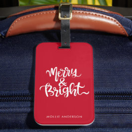Merry-Bright-Typografie-Script rot Gepäckanhänger