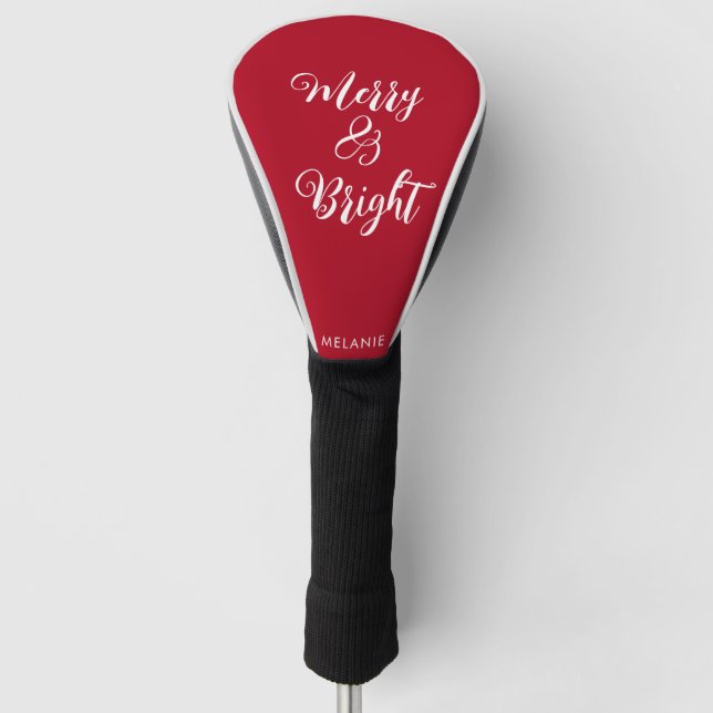 Merry-Bright-Typografie-Script rot Golf Headcover (Vorderseite)