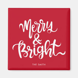 Merry-Bright-Typografie-Script rot Magnet