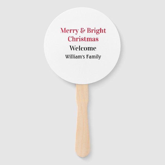 Merry Bright Weihnachten fügen Familiennamen Freud Fächer (Vorderseite)