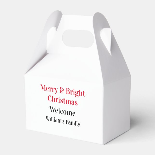 Merry Bright Weihnachten fügen Familiennamen Freud Geschenkschachtel (Vorderseite)