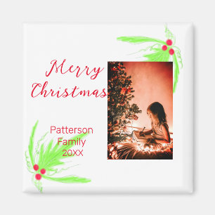 Merry Bright Weihnachten fügen Familiennamen Freud Magnet