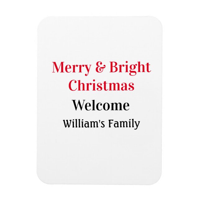 Merry Bright Weihnachten fügen Familiennamen Freud Magnet (Vertikal)